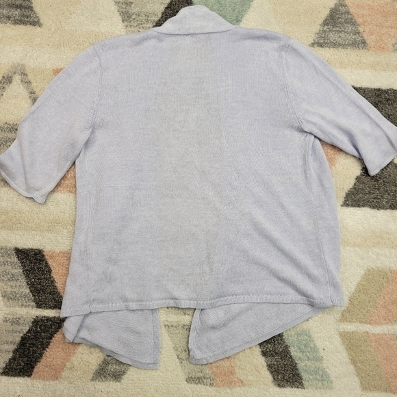 Eileen Fisher Drape Open Front Knit Sweater Cardigan Size Small Linen - Picture 4 of 5